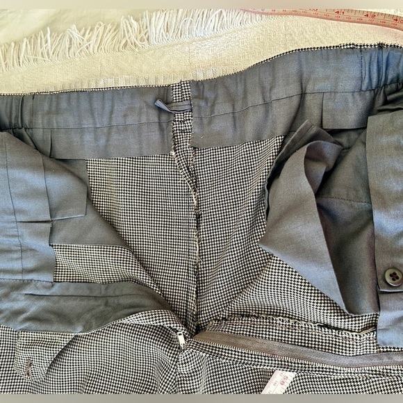 1970s Houndstooth Wool Trousers: Vintage High Waist Pants W36 L28 - Picture 11 of 16